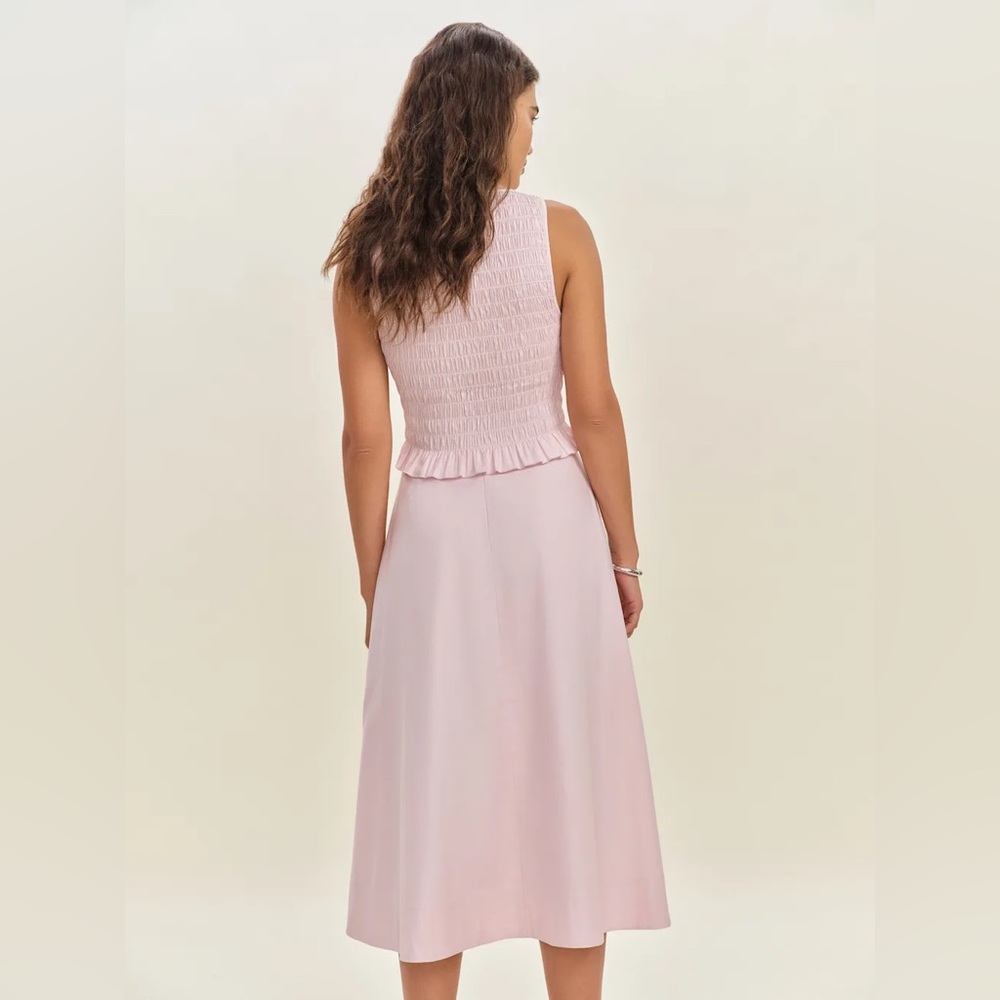 NEW Reformation Laguna Two Piece Matching Midi Set Cherry Blossom Pink US 6 UK10 - Picture 3 of 13